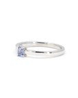 BOXY SHY BLUE SAPPHIRE | White Gold Ring