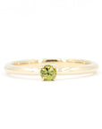 Minimalist Round Demantoid Garnet Yellow Gold Ring