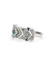 MOSAIQUE TEAL & WHITE DIAMOND| White Gold