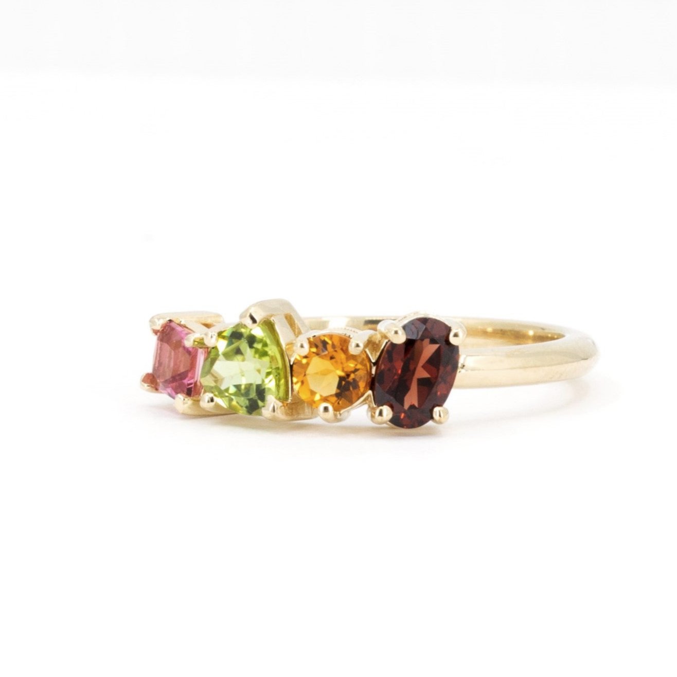 Multi Color Birthstone Yellow Gold Ring