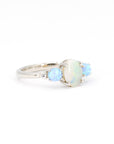 White And Blue Opal Diamond Gold Ring