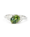 OVAL GREEN SAPPHIRE & DIAMOND | White Gold