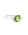 OVAL GREEN SAPPHIRE & DIAMOND | White Gold