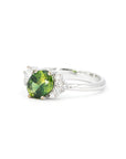OVAL GREEN SAPPHIRE & DIAMOND | White Gold