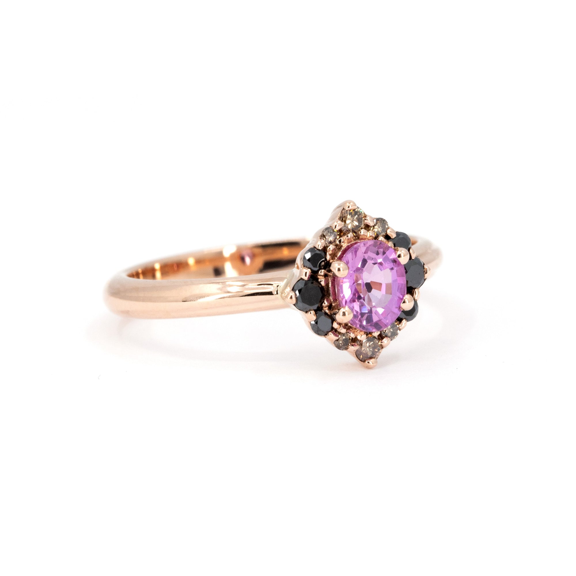 VELVET AURA PINK SAPPHIRE RING | Rose Gold Ring