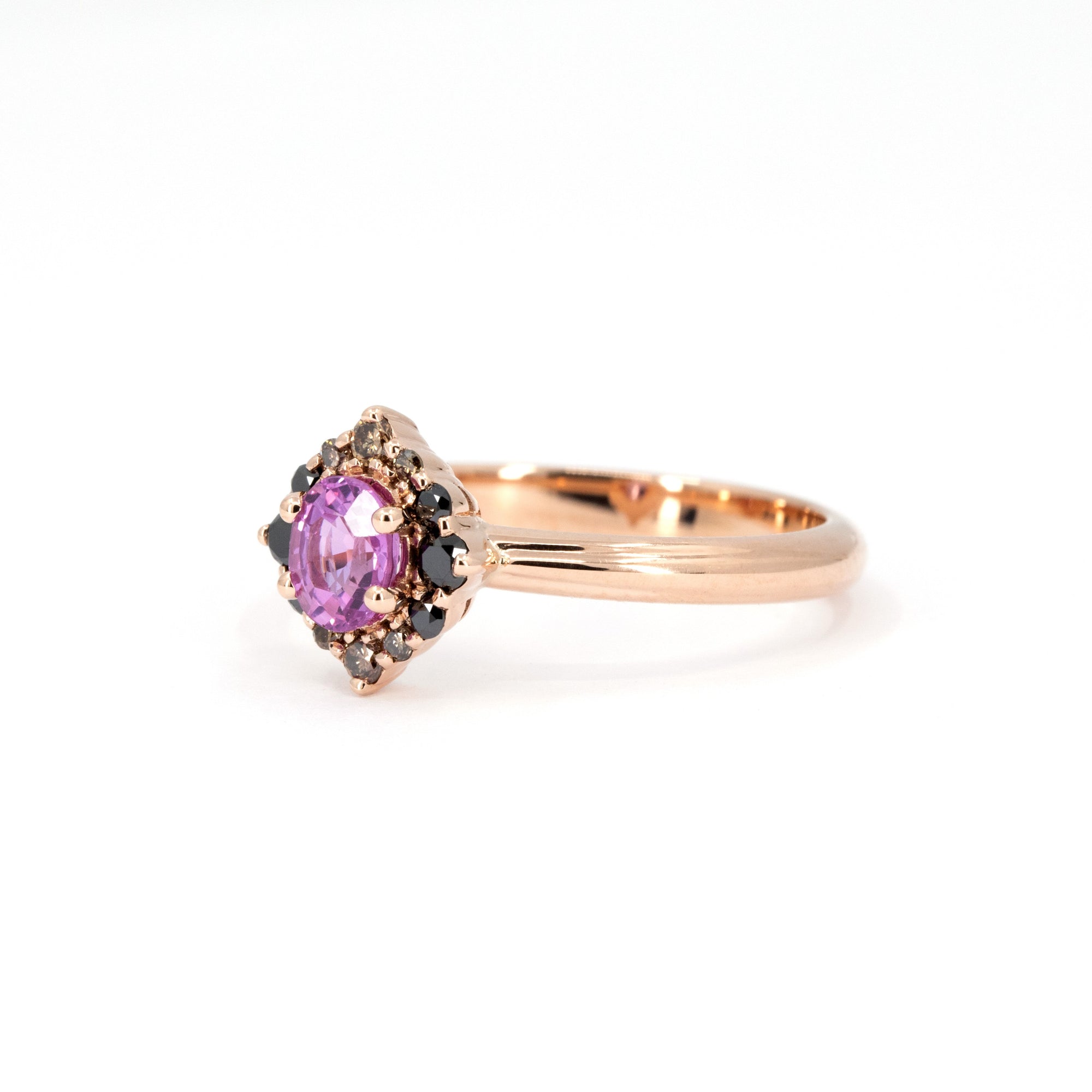 VELVET AURA PINK SAPPHIRE RING | Rose Gold Ring