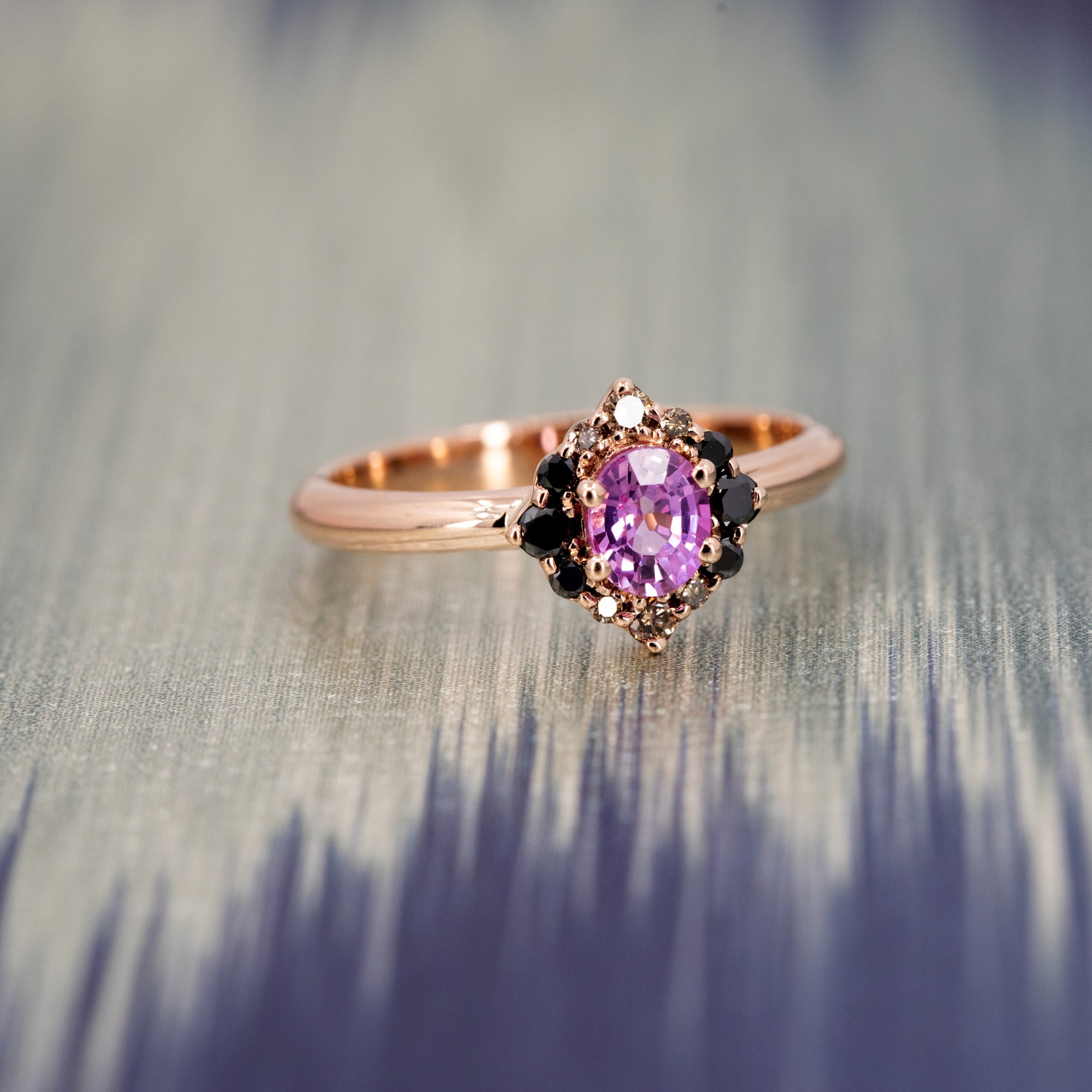 VELVET AURA PINK SAPPHIRE RING | Rose Gold Ring