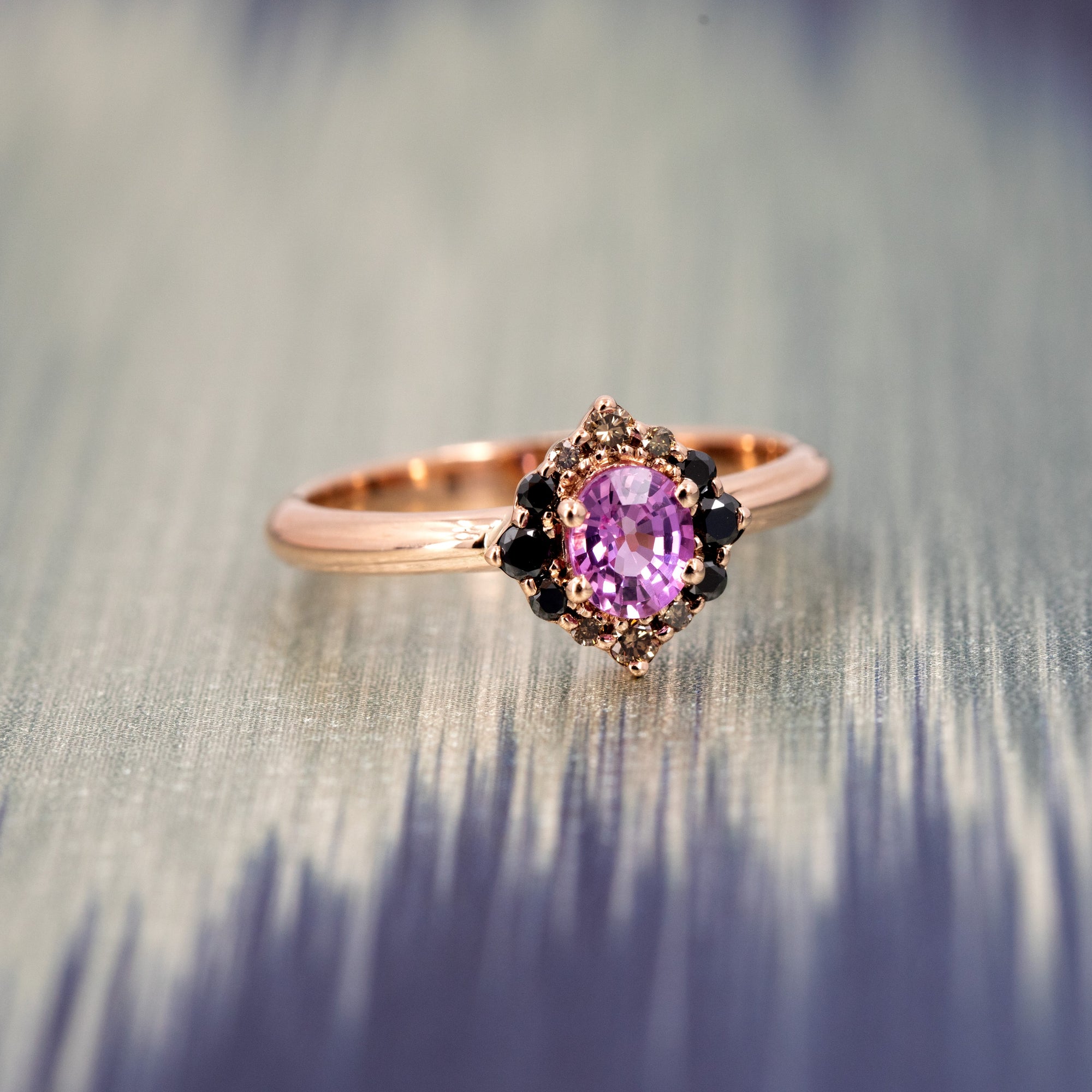 VELVET AURA PINK SAPPHIRE RING | Rose Gold Ring