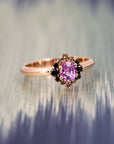 VELVET AURA PINK SAPPHIRE RING | Rose Gold Ring