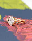 Oval Shape Diamond Organic Engagement Ring