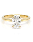 Oval Shape Yellow Gold Minimalist Bridal Ring