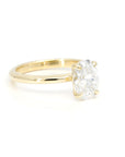 Oval Shape Yellow Gold Minimalist Bridal Ring