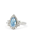 BLUE PEAR DIAMOND HALO | White Gold