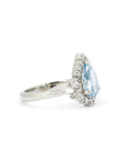 BLUE PEAR DIAMOND HALO | White Gold