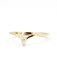 "Minimalist ring with a pear-shaped lab-grown diamond, featuring a delicate curve on the band. Handcrafted by Bena Jewelry, an independent artisan in Montreal, this piece embodies simple elegance.