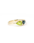 Handcrafted Toi et Moi Ring displayed on a white background – A custom made luxurious fine jewelry creation designed in Montreal.