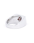 CABOCHON GARNET SIGNET RING | Platimum
