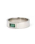 Platinum Men Baguette Teal Sapphire