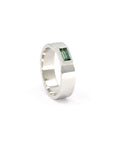 Platinum Men Baguette Teal Sapphire