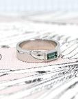 Platinum Men Baguette Teal Sapphire