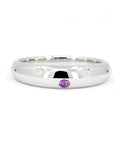 Platium Men Wedding Band Pink Sapphire & Diamond Bezel Setting