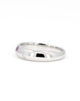 Platium Men Wedding Band Pink Sapphire & Diamond Bezel Setting