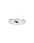 Platium Men Wedding Band Pink Sapphire & Diamond Bezel Setting