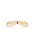 BLACK PRINCESS DIAMOND CURVED BAND | Yellow Gold
