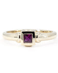 PRINCESS RUBY BEZEL SET VINTAGE LOOK RING | Yellow Gold