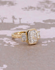 RADIANT TEXTURED BAND ENGAGEMENT RING | Yellow Gold