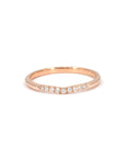 Luna Band by Bena Jewelry – A curved rose gold diamond ring on a white background. Designed by an independent jewelry designer in Montreal.