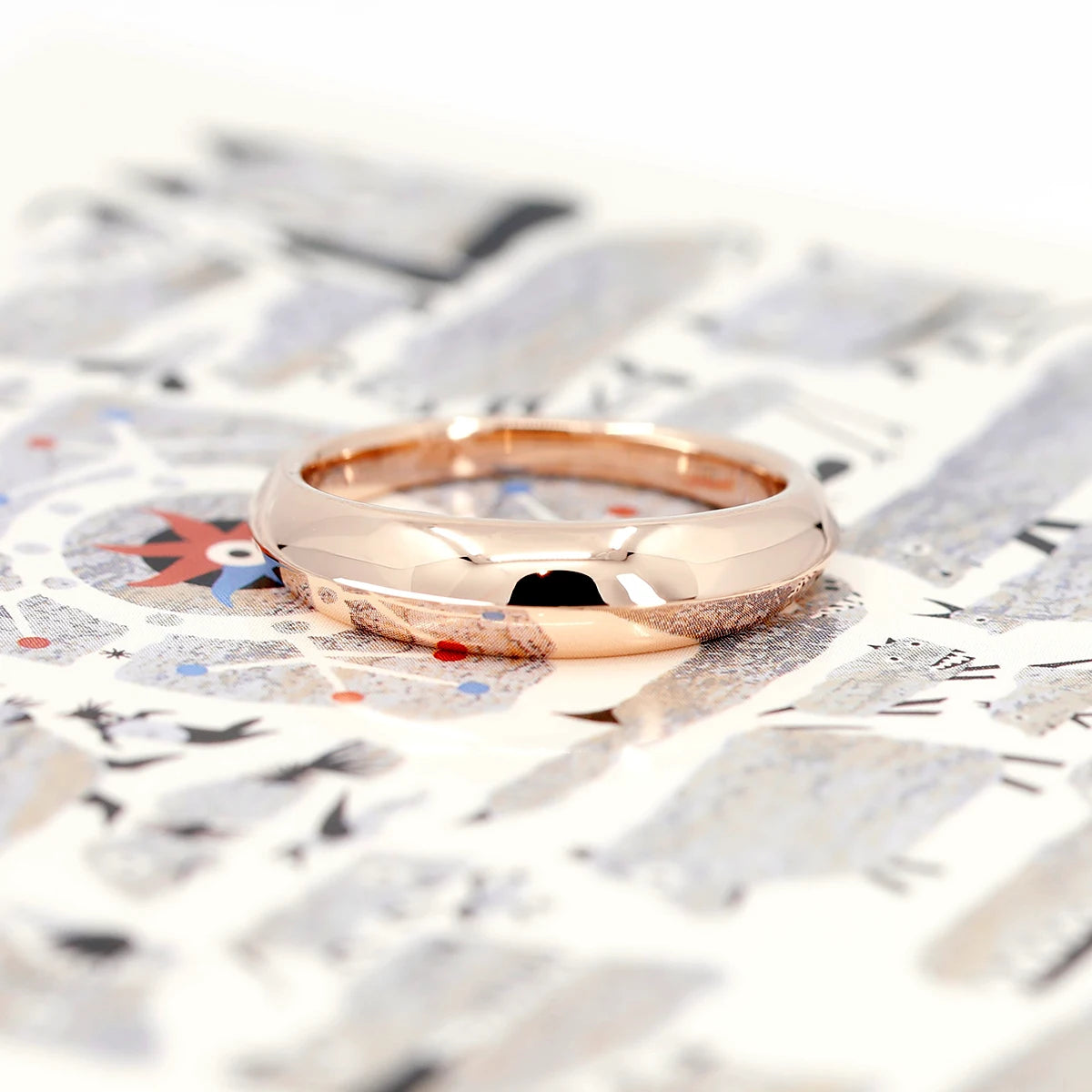 DOMED MEN WEDDING BAND | Gold Ring