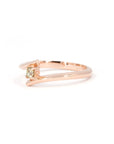 Kink Yellow Diamond Ring with a cushion-cut yellow diamond, sleek rose gold design by Bena Jewelry, displayed on a white background. Made in Canada.