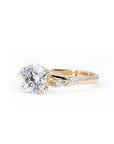 ROUND DIAMOND TWIST BAND MARQUISE SIDE | Yellow Gold