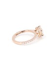 Six Claws Round Diamond Rose Gold Engagement Ring