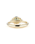 ROUND GREEN SAPPHIRE MARQUISE SIDE DIAMOND | Yellow Gold