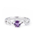 ORGANIC MINIMAL ROUND PURPLE SAPPHIRE | White Gold