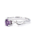 ORGANIC MINIMAL ROUND PURPLE SAPPHIRE | White Gold