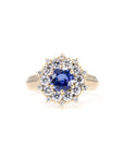 ROUND BLUE SAPPHIRE SOLEIL RING | Yellow Gold