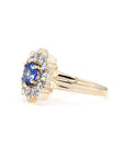 ROUND BLUE SAPPHIRE SOLEIL RING | Yellow Gold
