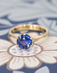 VIVID BLUE ROUND SAPPHIRE | Yellow Gold