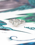 HEXAGONAL SALT & PEPPER DIAMOND | White Gold Ring