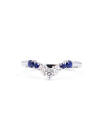 DIAMOND & SAPPHIRE WEDDING BAND | White Gold