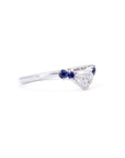 DIAMOND & SAPPHIRE WEDDING BAND | White Gold