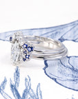 DIAMOND & SAPPHIRE WEDDING BAND | White Gold