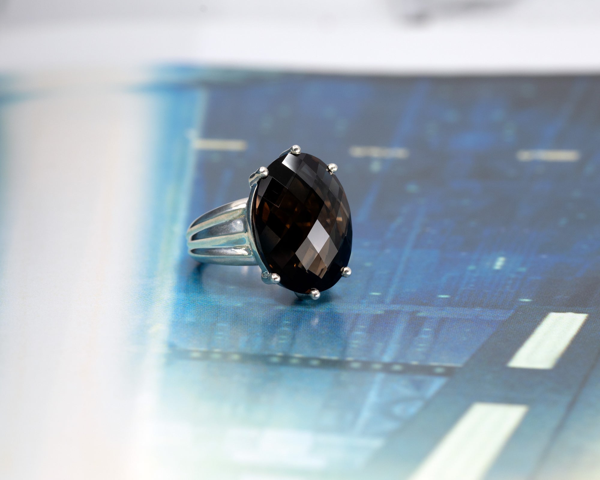 SMOKY NIGHT | Smoky Quartz | Silver Ring