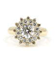 SOLEIL RING 1ct ROUND & 12 GEMS| Yellow Gold