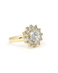 SOLEIL RING 1ct ROUND & 12 GEMS| Yellow Gold
