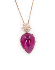 Pear Shape Cabochon Tourmaline & Diamond Pendant