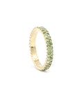 WEDDING BAND | DOUBLE ROW GREEN Diamond | Yellow Gold Ring
